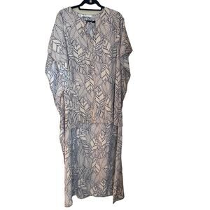 Lyn Burches High Low Caftan Dress Tie Front Womens Size Small Flowy Dress